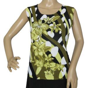 LOULOU Floral and Abstract Design Sleeveless Top